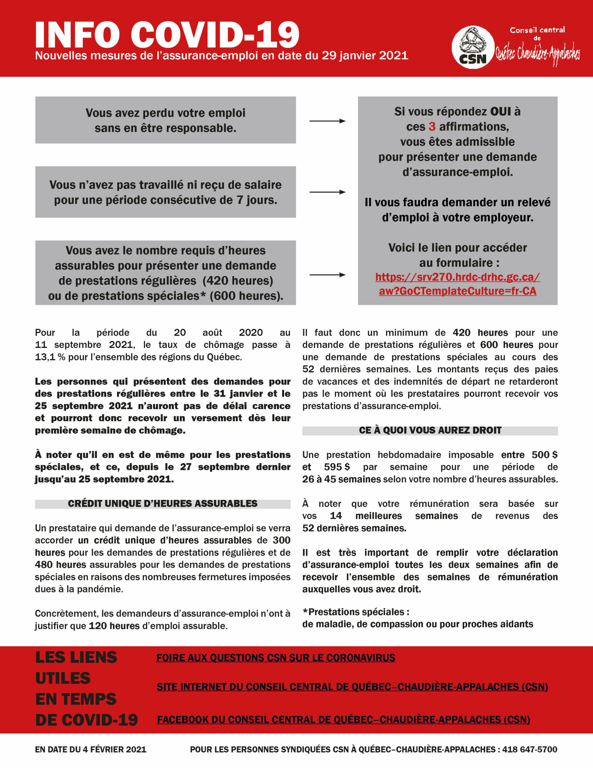 Info COVID19 Nouvelles mesures de l’assuranceemploi Conseil